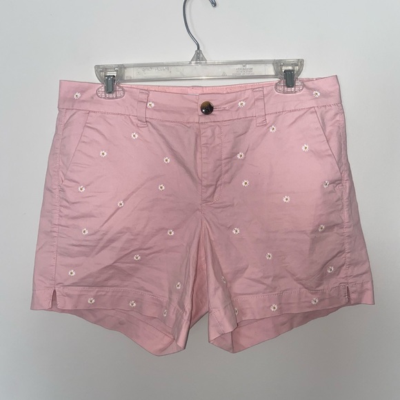 Old Navy Light Pink Daisy Embroidered Mid Rise Everyday Short Size 6 - Picture 3 of 12